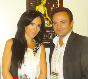 Fabienne Carat et Laurent Amar au 54e Festival de Télévision de Monte-Carlo.