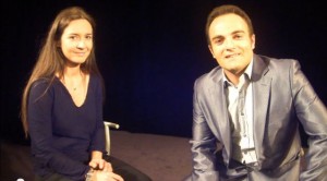 Emmanuelle Boidron et Laurent amar lors du tournage de "Paroles de comédien" en 2010.