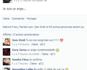 La page Facebook de Cindy Lopes où les fans s'interrogent.
