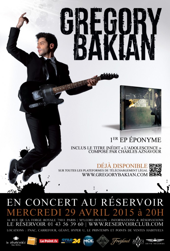 Affiche du concert de Grégory au réservoir