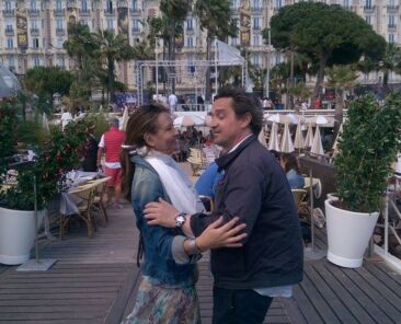 Marie-Olga Charriol et Cannes 2015: Marie-Olga Charriol et le comédien Louis-Do de Lencquesaing.