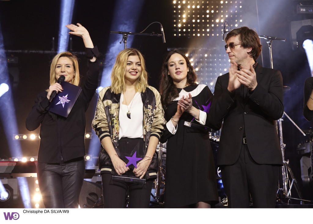 De gauche à droite: Louise EKLAND, Louane, Jain et Thomas DUTRON