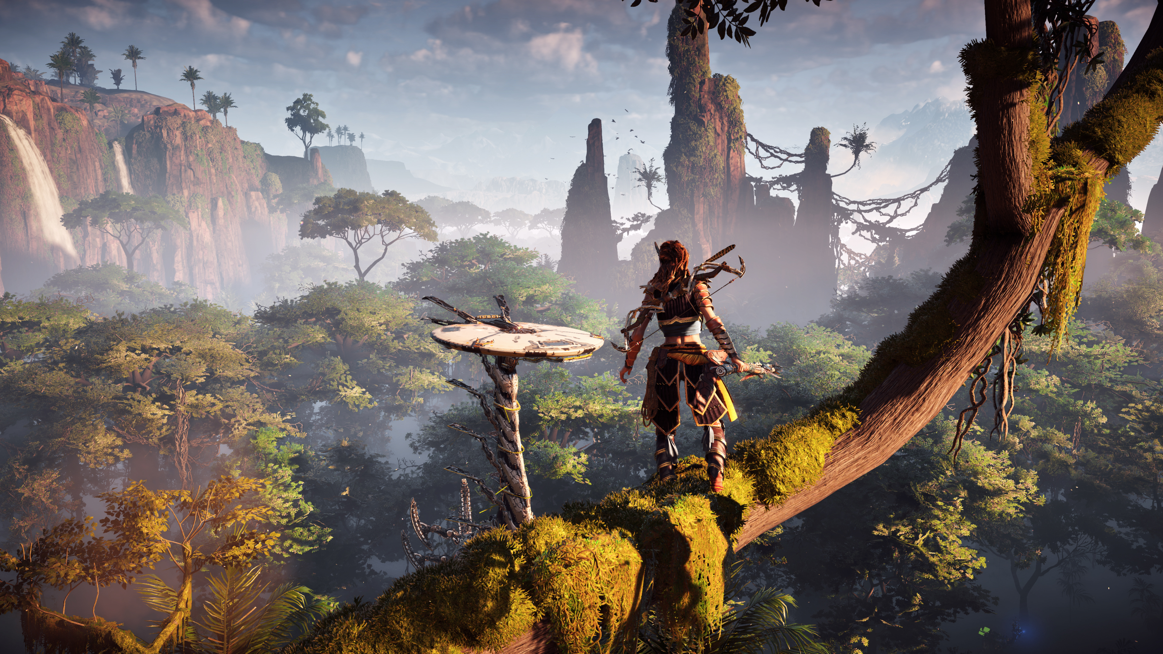 Aloy admirant les panoramas de Horizon