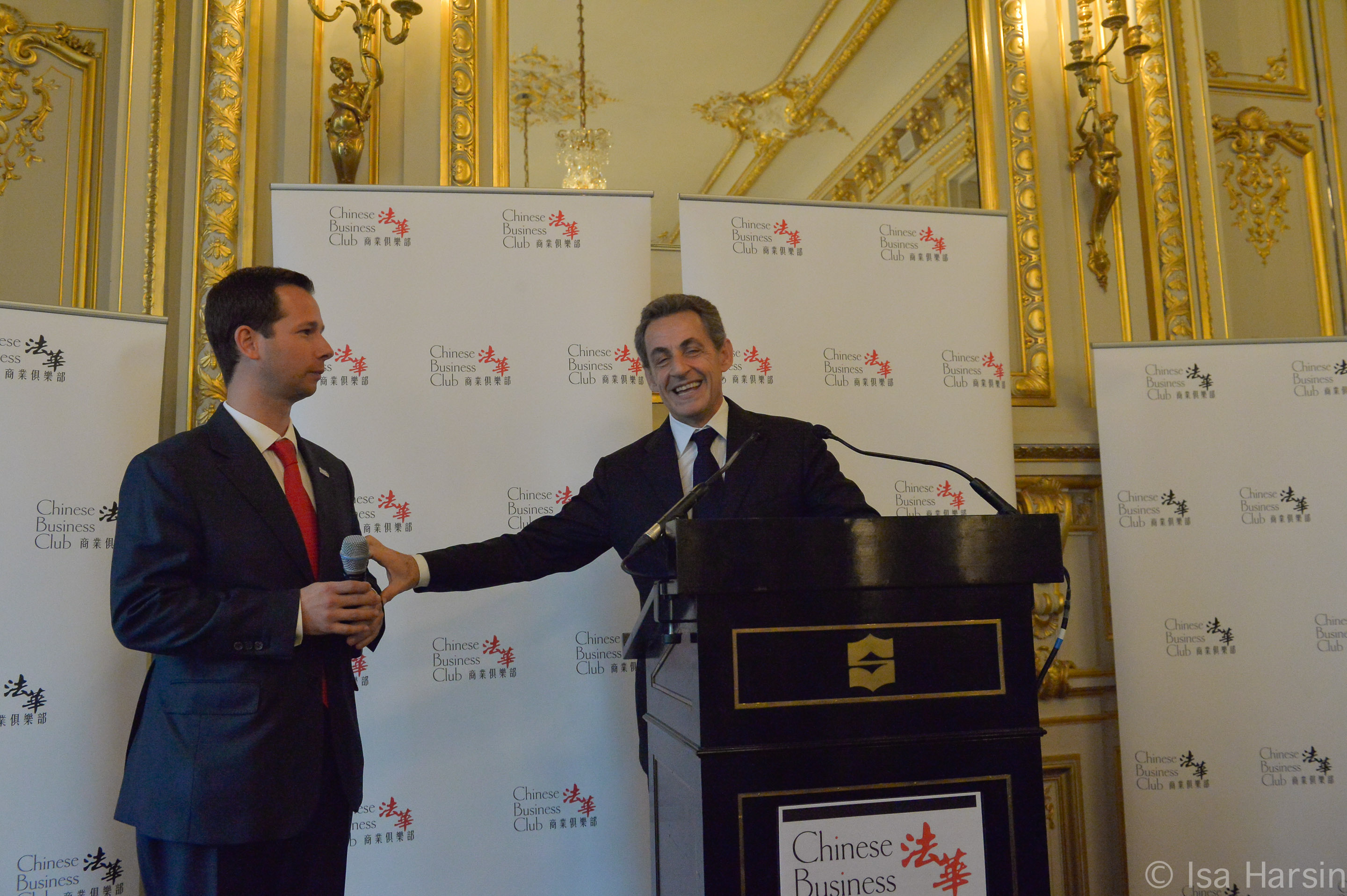 Nicolas Sarkozy et Harold Parisot Président du Chinese Business