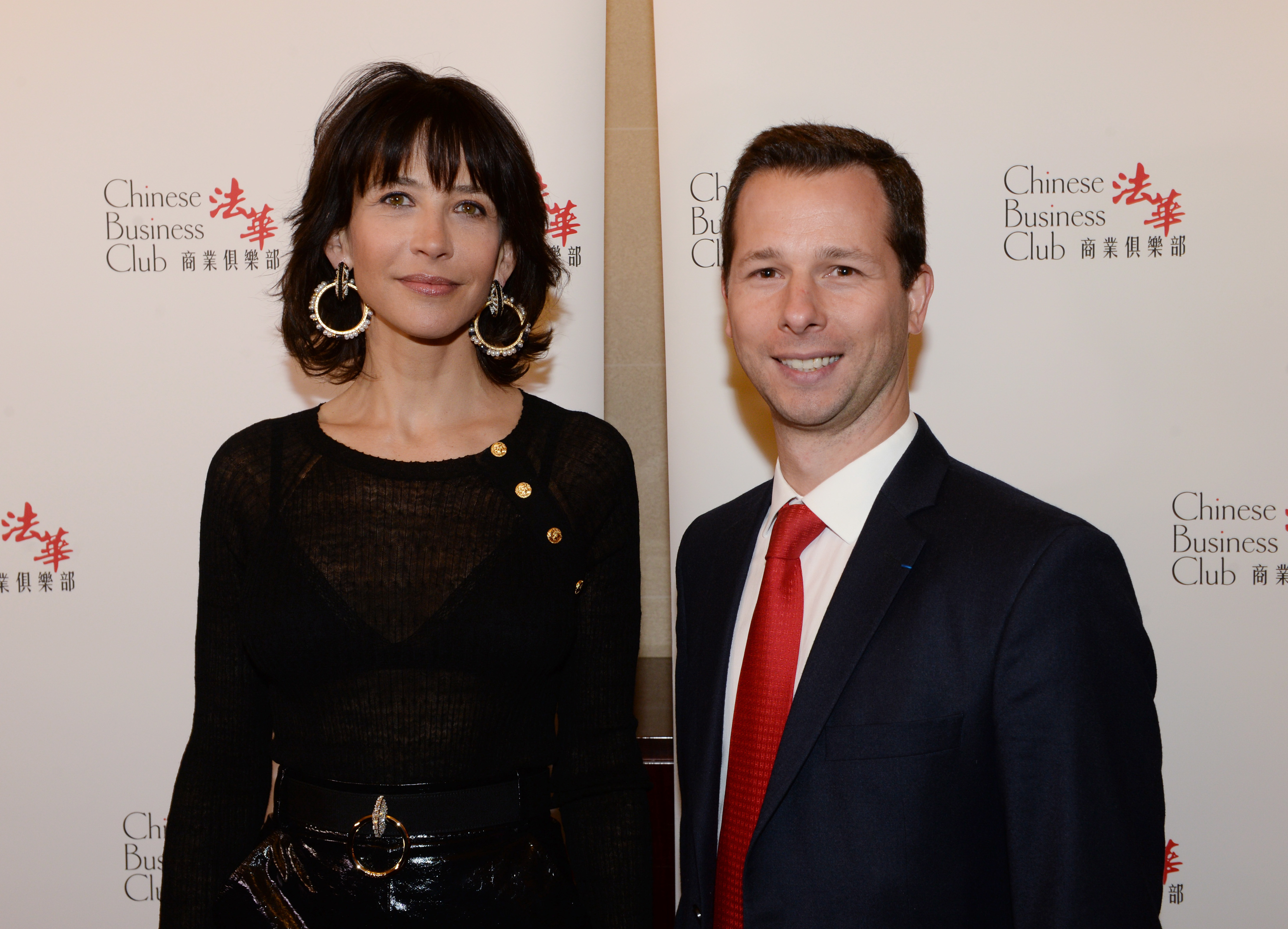 Sophie Marceau et Harold Parisot lors de la journée de la femme.