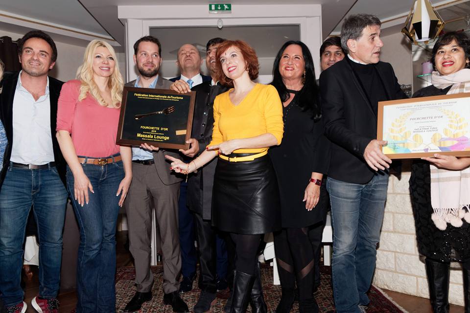 Remise de la "Fourchette d’or de la haute gastronomie indienne" à Anil et Vinod Vohra