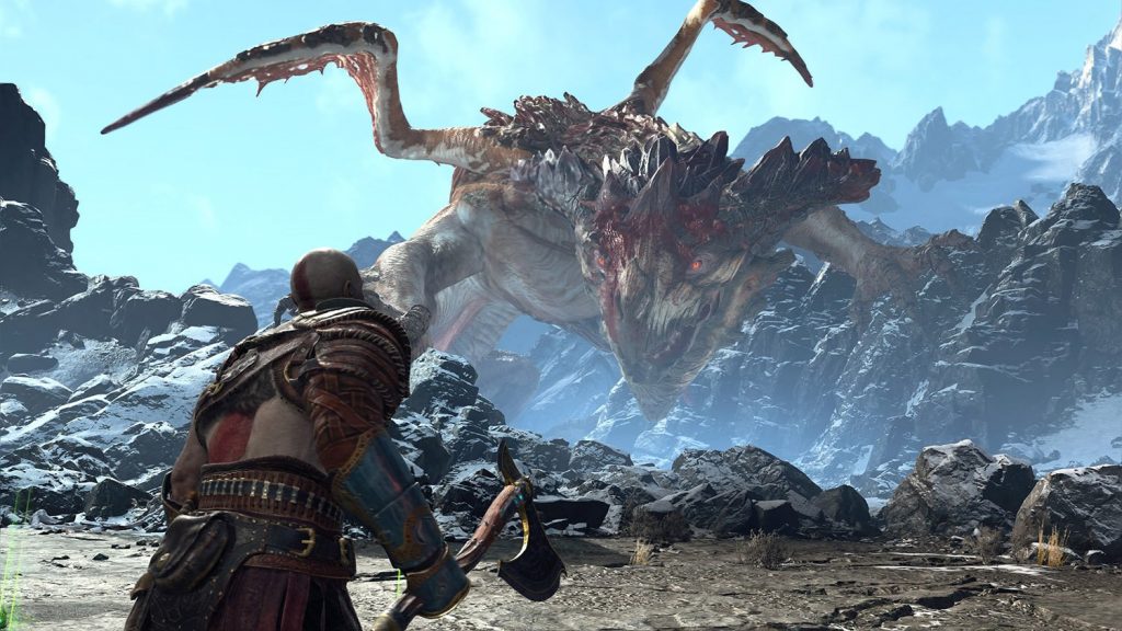 Kratos face au dragon dans une séquence époustouflante.